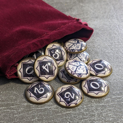 Die Chaostasche Arkham Horror Das Kartenspiel inspiriertes inoffizielles Token-Paket aus Glas und Metall