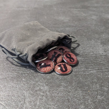 Cowboy Leather Letters and Numbers Glass and Metal Token Pack