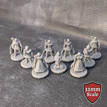 Andor Family Fantasy 32mm Unpainted Board Game Character Inspired Unofficial 9 Figure Pack