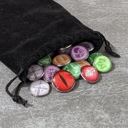 The Lord of the Rings Fate of the Fellowship Inspired Unofficial Glass and Metal Token Pack