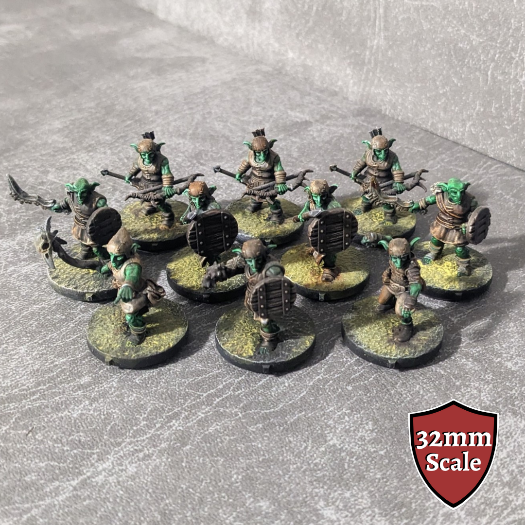 Goblins Monster Starter Set 32mm Unpainted Dungeons and Dragons Creatures 10 Mini Figures