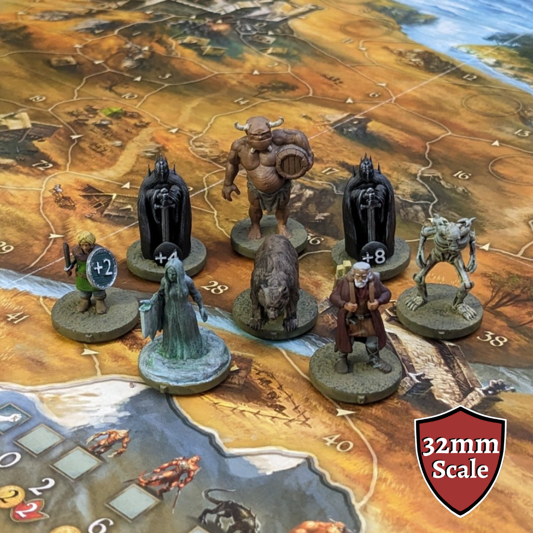Legends of Andor New and Dark Heroes 32mm Unpainted Board Game NPC Inspired Unofficial 8 Figure Pack