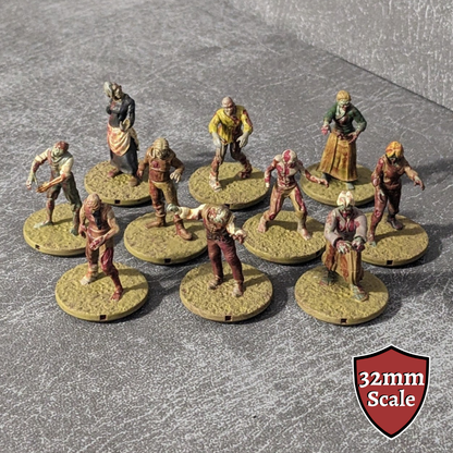 Zombies Monster Starter Set 32mm Unpainted Dungeons and Dragons Creatures 10 Mini Figures