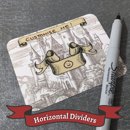 Horizontal Blank Customisable Dominion Inspired Unofficial Card Divider Packs