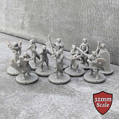 Gnolls Monster Starter Set 32mm Unpainted Dungeons and Dragons Creatures 10 Mini Figures