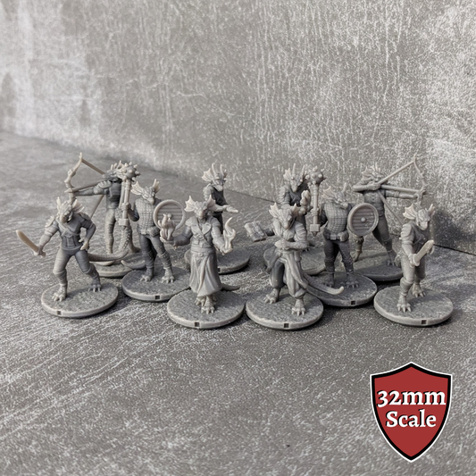 Dragonborn Monster Starter Set 32mm Unpainted Dungeons and Dragons Creatures 10 Mini Figures