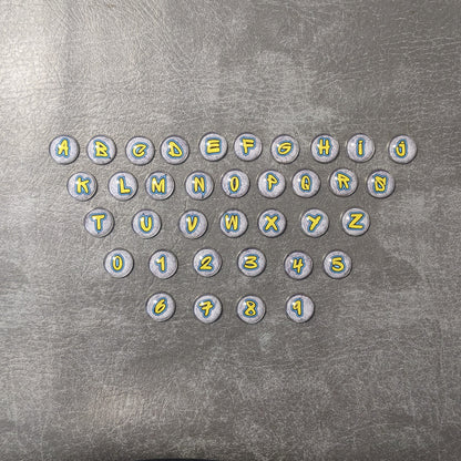 Street Graffiti Letters and Numbers Glass and Metal Token Pack