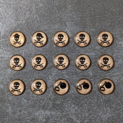 Dungeons and Dragons Pirate Enemy Encounter Glass and Metal 15 Piece Token Pack
