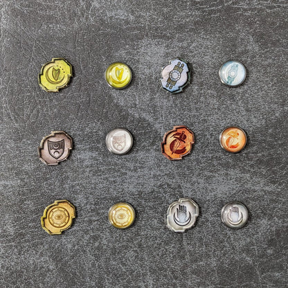 Lords of Waterdeep Board Game and Expansion Inspired Unofficial Building Control Glass and Metal Token Pack