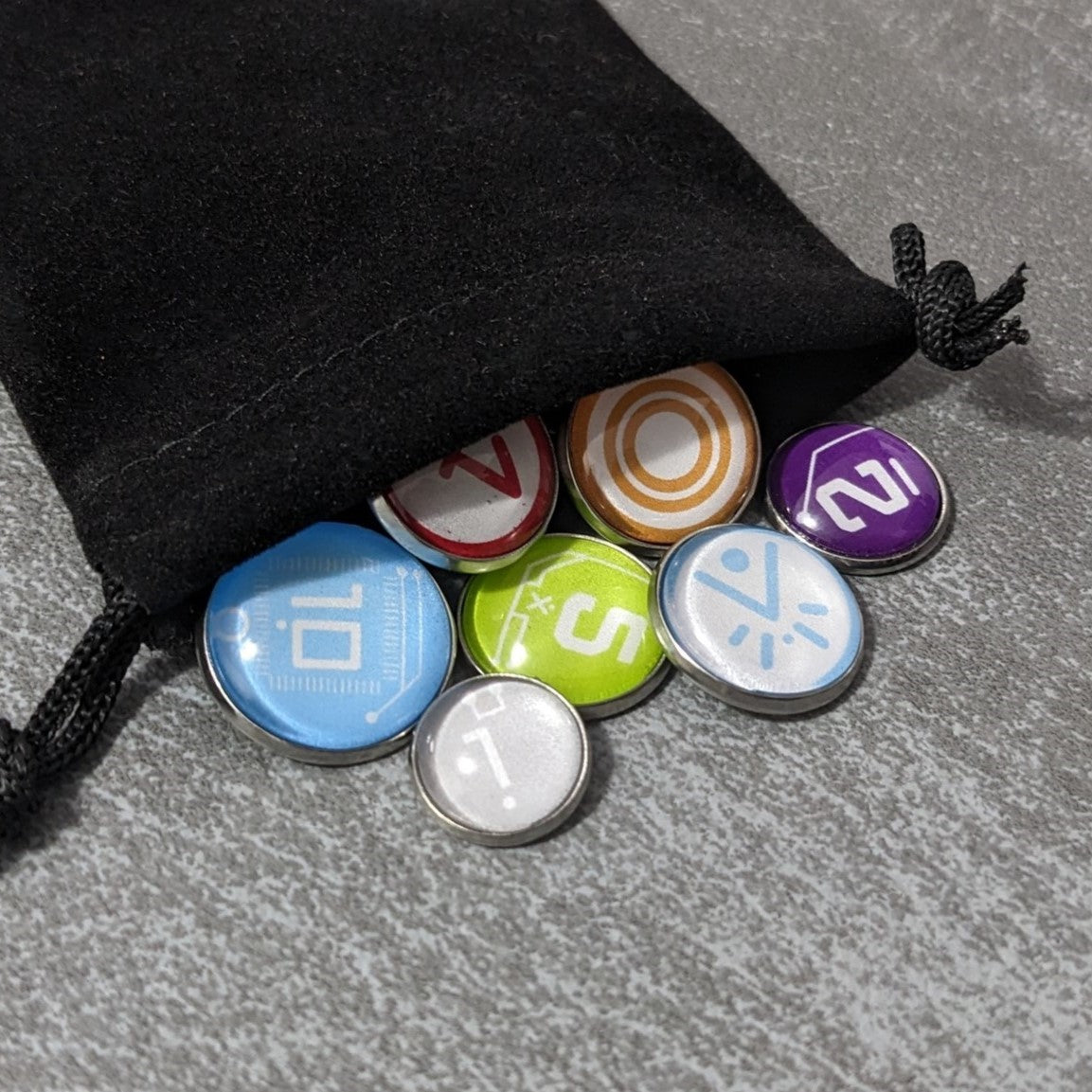 Vantage Board Game Inspired Unofficial Glass and Metal Token Pack