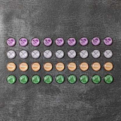 The Lord of the Rings Fate of the Fellowship Inspired Unofficial Glass and Metal Token Pack