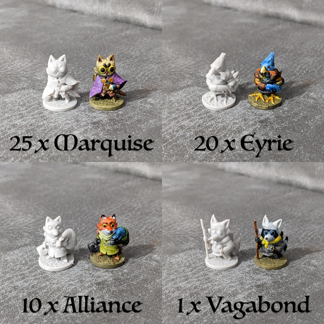 Root Board Game Worker Critter Compatible Unpainted Unofficial 56 Figure Bumper Pack