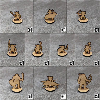 Goblin Camp Dungeons and Dragons 32mm Scale Wooden Standee 10 Pack