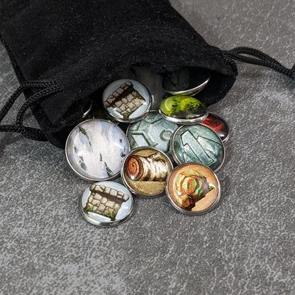 Everdell Silverfrost Inspired Unofficial Glass and Metal Token Pack