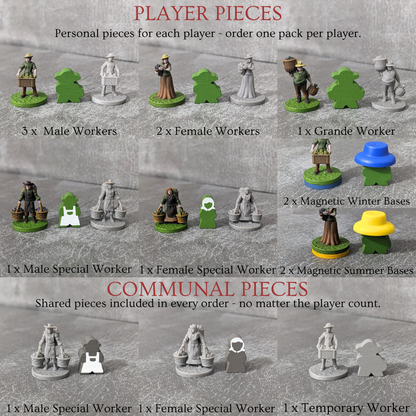 Viticulture Board Game and Expansion Inspired Unofficial Player Figures Meeple Upgrade Pack