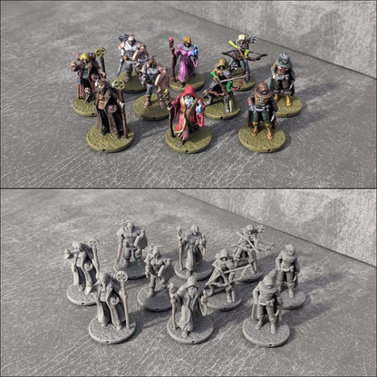 Coffret de démarrage Bulk Adventurers Toutes les classes de base 32 mm Donjons et Dragons Party 26 mini figurines