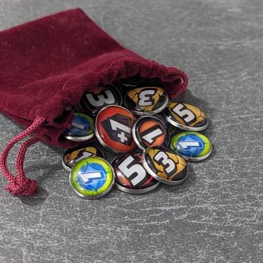 Arkham Horror Das Kartenspiel inspiriertes inoffizielles Token-Paket aus Glas und Metall