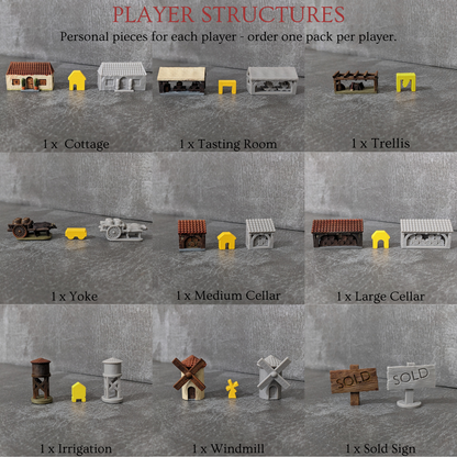 Viticulture Board Game Inspired Unofficial Structures Building Upgrade Pack