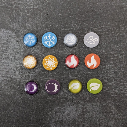 Gloomhaven Jaws Of the Lion Board Game Inspired Unofficial Elements Glass and Metal Token Pack (Copy)