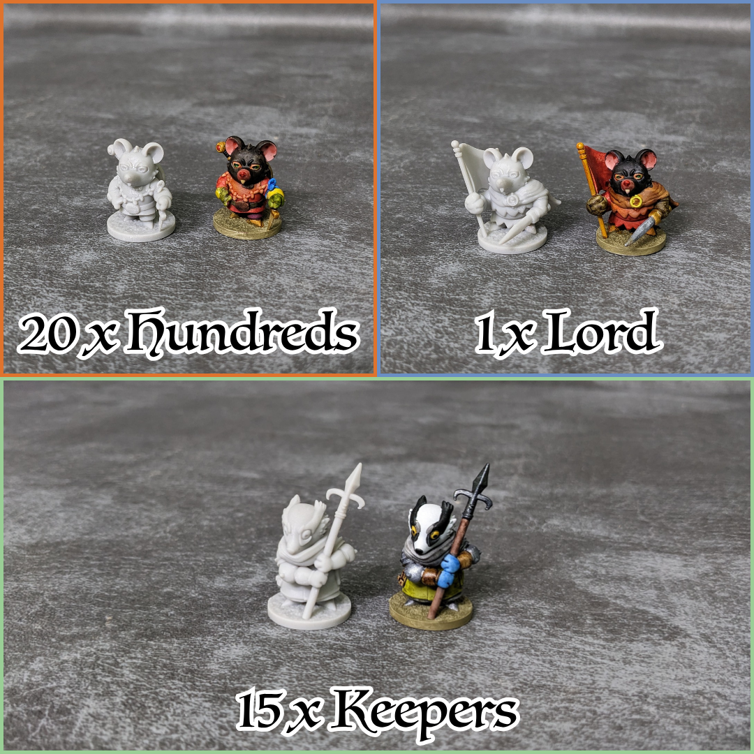 Root Marauders Expansion Board Game Compatible Warrior Faction Pieces Unpainted Unofficial 36 Figure Bumper Pack