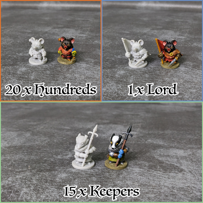 Root Marauders Expansion Board Game Compatible Warrior Faction Pieces Unpainted Unofficial 36 Figure Bumper Pack