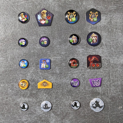 Clank! Catacombs Brettspiel inspiriertes inoffizielles Token-Paket aus Glas und Metall
