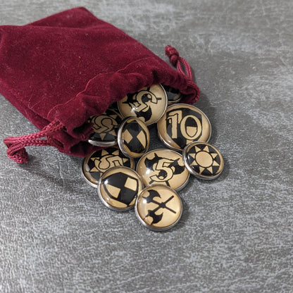 New The Lord of the Rings The Card Game Inspired Unofficial Stat Tracker Glass and Metal Token Pack