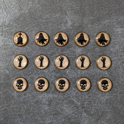 Pack de 26 jetons en verre et métal pour classe de personnage de Donjons et Dragons