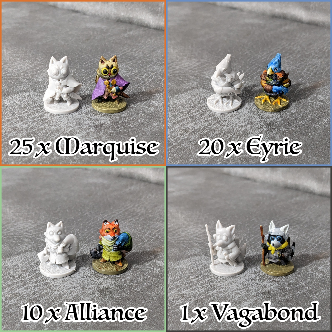 Root Board Game Compatible Warrior Faction Pieces Unpainted Unofficial 56 Figure Bumper Pack