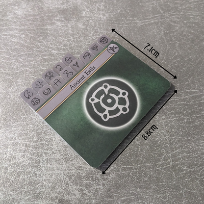 Arkham Horror Das Kartenspiel inspiriertes inoffizielles Token-Paket aus Glas und Metall