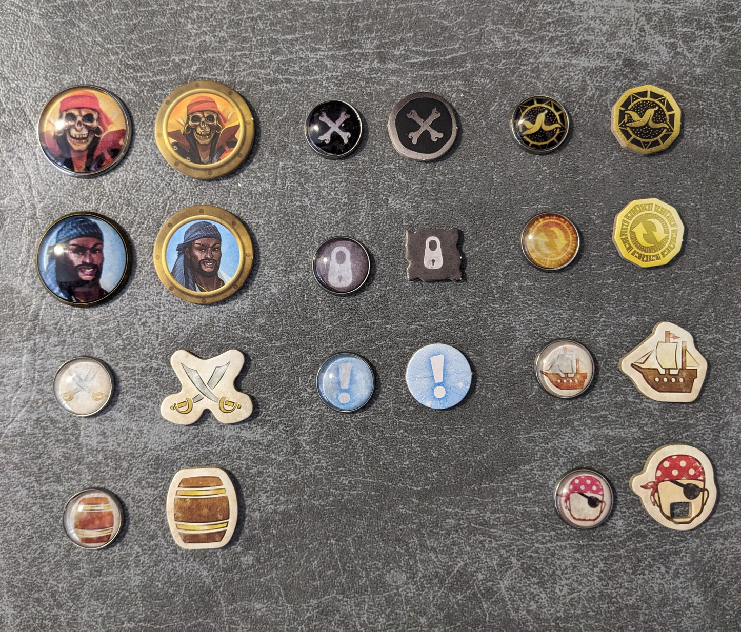 Forgotten Waters Board Game Inspired Unofficial Glass and Metal Token Pack