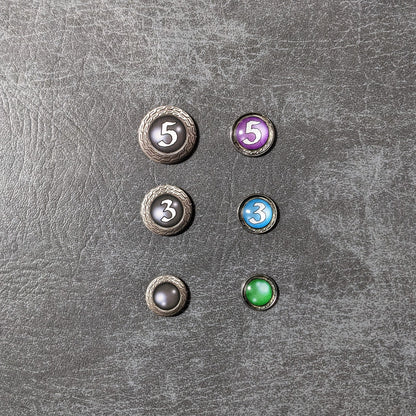 The Lord of the Rings The Card Game Inspired Unofficial Influence Sphere Coloured Resources Glass and Metal Token Pack
