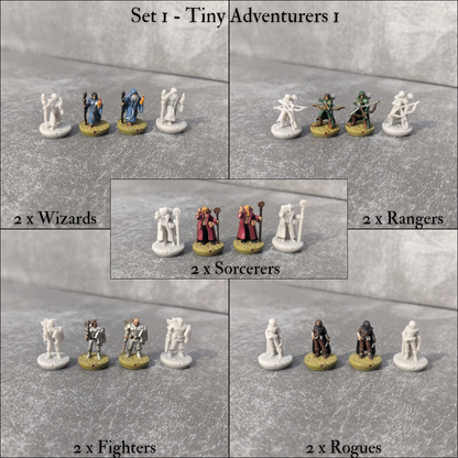 Tiny Encounter Starter Set 1, 15 mm, Pocket Dungeons and Dragons, Partyhelden und Goblins, 20 winzige Figuren