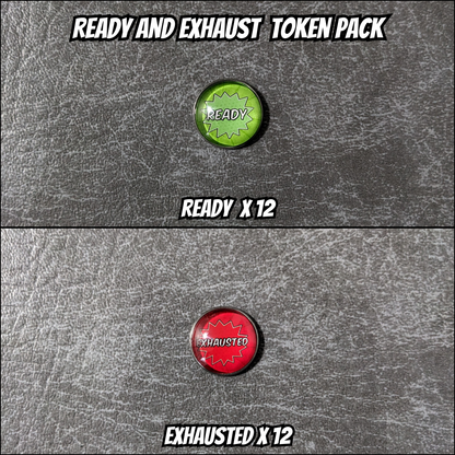 Ready and Exhausted Marvel Champions The Card Game Inspired Unofficial Glass and Metal Token Pack
