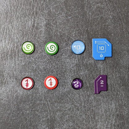 Vantage Board Game Inspired Unofficial Glass and Metal Token Pack