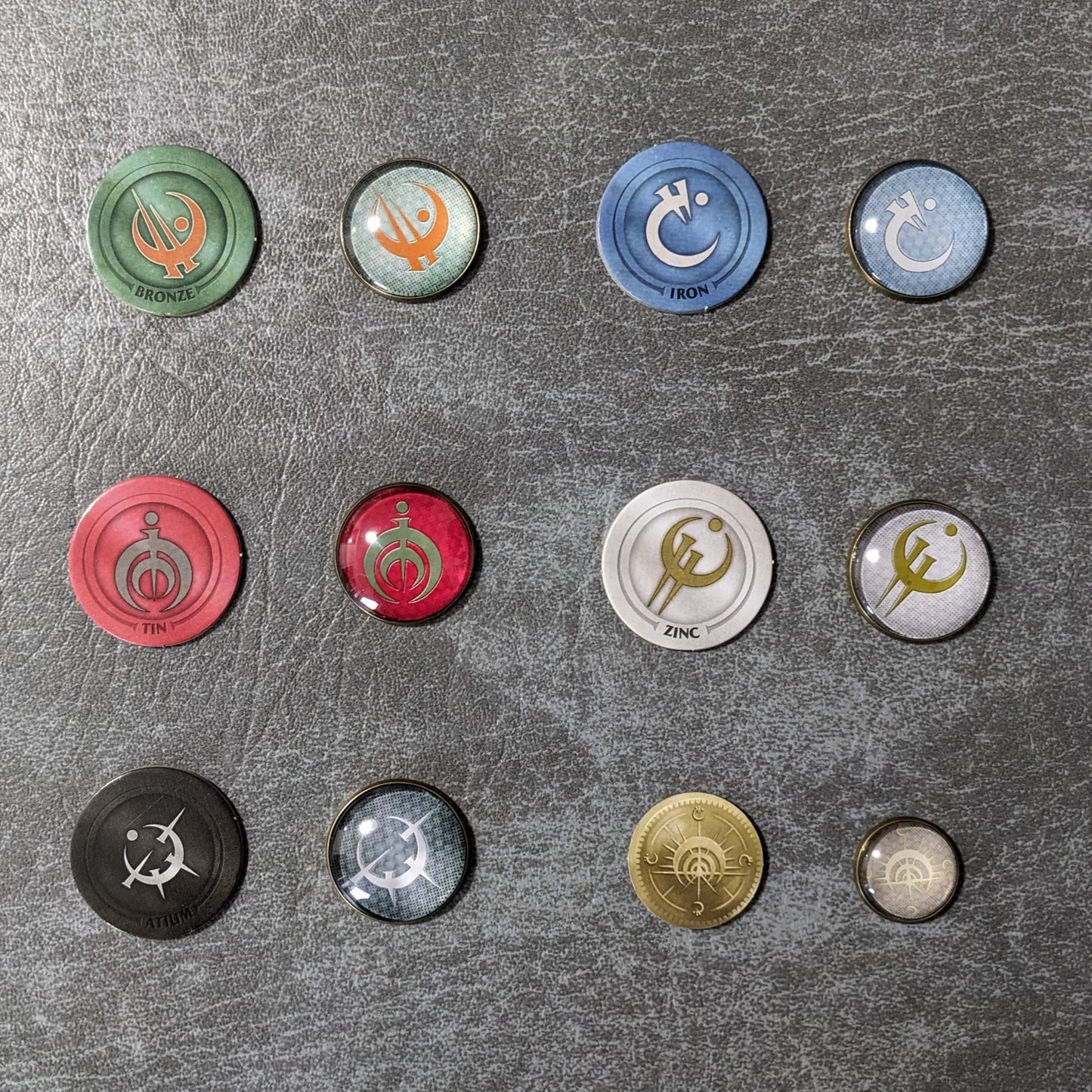 Mistborn: The Deckbuilding Game Inspired Unofficial Glass and Metal Token Pack