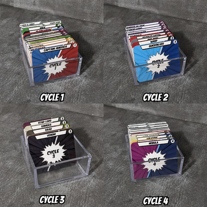 Horizontal Marvel Champions LCG Monthly Release Cycle Inspired Unofficial Card Divider Packs