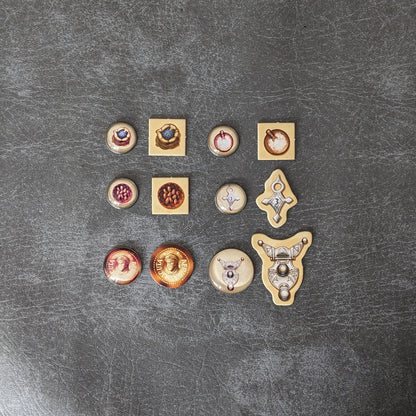 Vom Targi-Brettspiel inspiriertes inoffizielles Token-Paket aus Glas und Metall