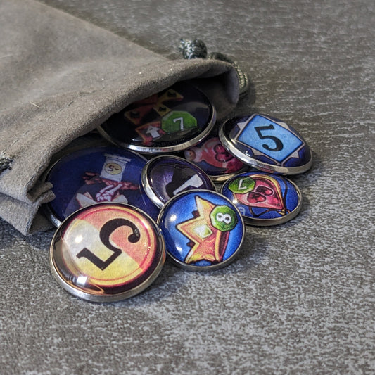 Clank! Catacombs Board Game Inspired Unofficial Glass and Metal Token Pack