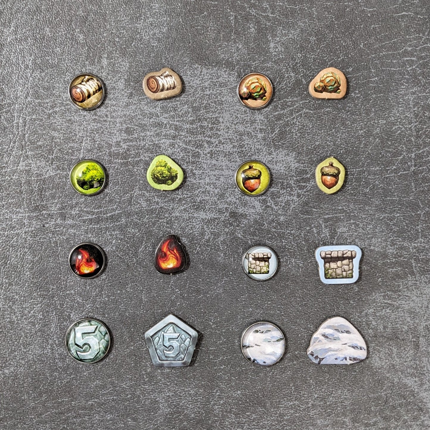 Everdell Silverfrost Inspired Unofficial Glass and Metal Token Pack