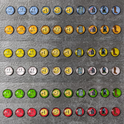 Dominion Adventures Expansion Inspired Unofficial Glass and Metal Token Pack