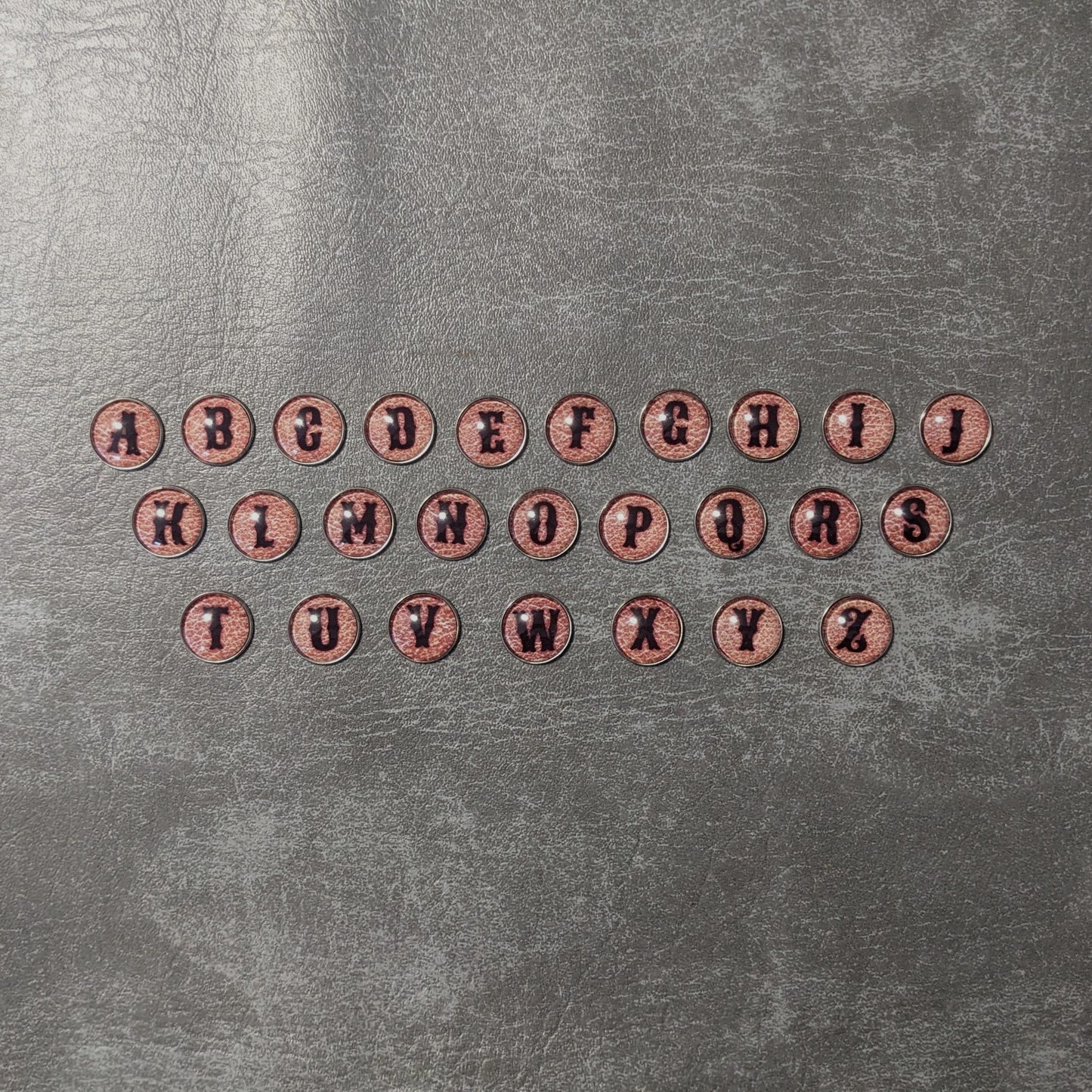 Cowboy Leather Letters and Numbers Glass and Metal Token Pack