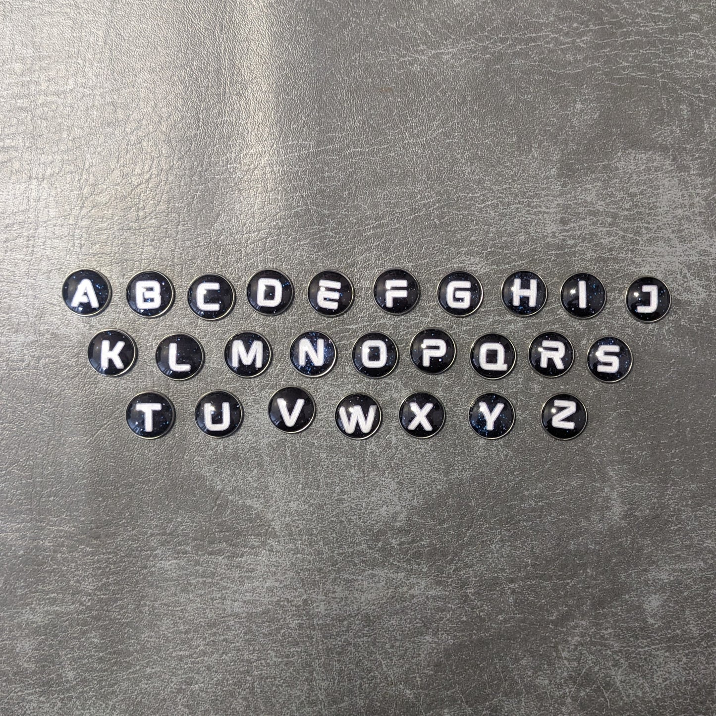 Space Galaxy Letters and Numbers Glass and Metal Token Pack