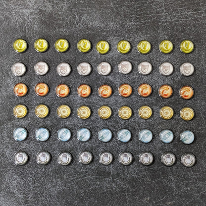 Lords of Waterdeep Board Game and Expansion Inspired Unofficial Building Control Glass and Metal Token Pack