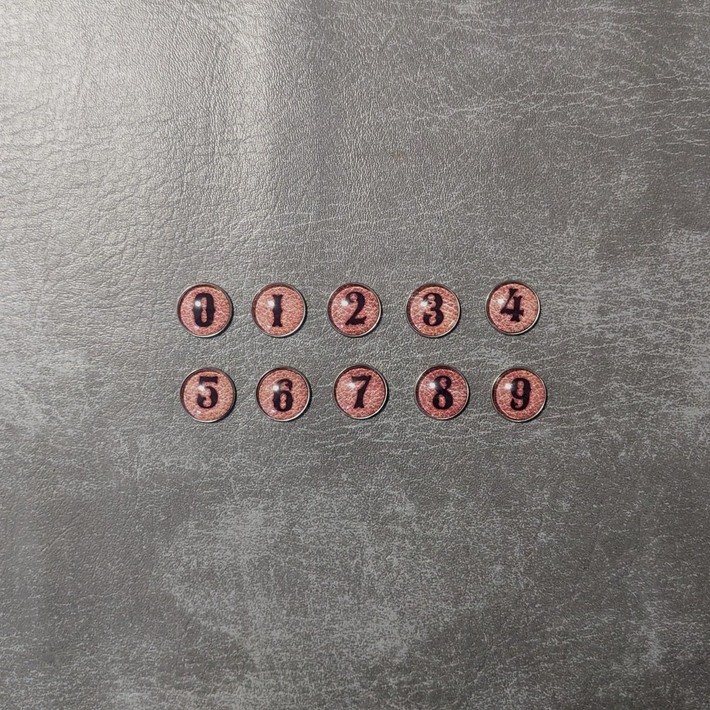 Cowboy Leather Letters and Numbers Glass and Metal Token Pack