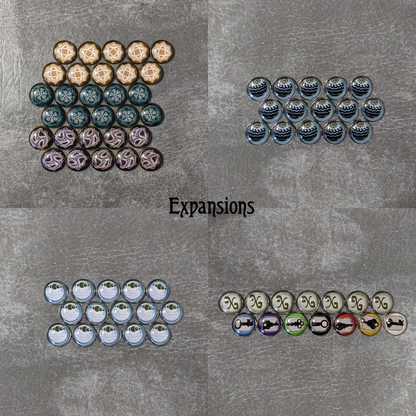 Arkham Horror Das Kartenspiel inspiriertes inoffizielles Token-Paket aus Glas und Metall