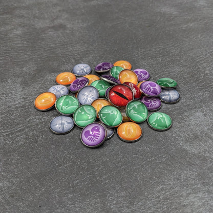 The Lord of the Rings Fate of the Fellowship Inspired Unofficial Glass and Metal Token Pack