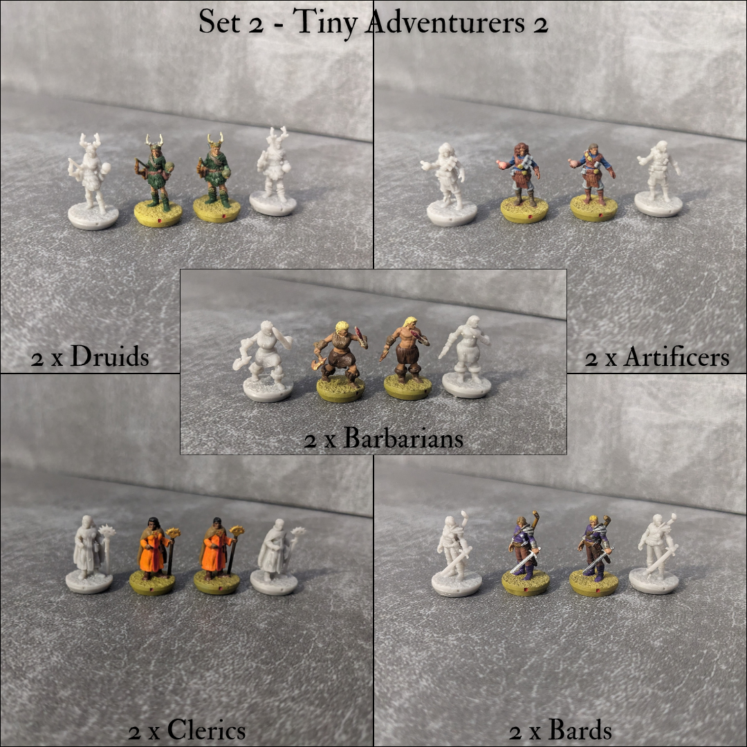 Tiny Characters 15mm Unpainted Pocket Dungeons and Dragons Tiny Player Figures