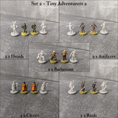 Tiny Characters 15mm Unpainted Pocket Dungeons and Dragons Tiny Player Figures