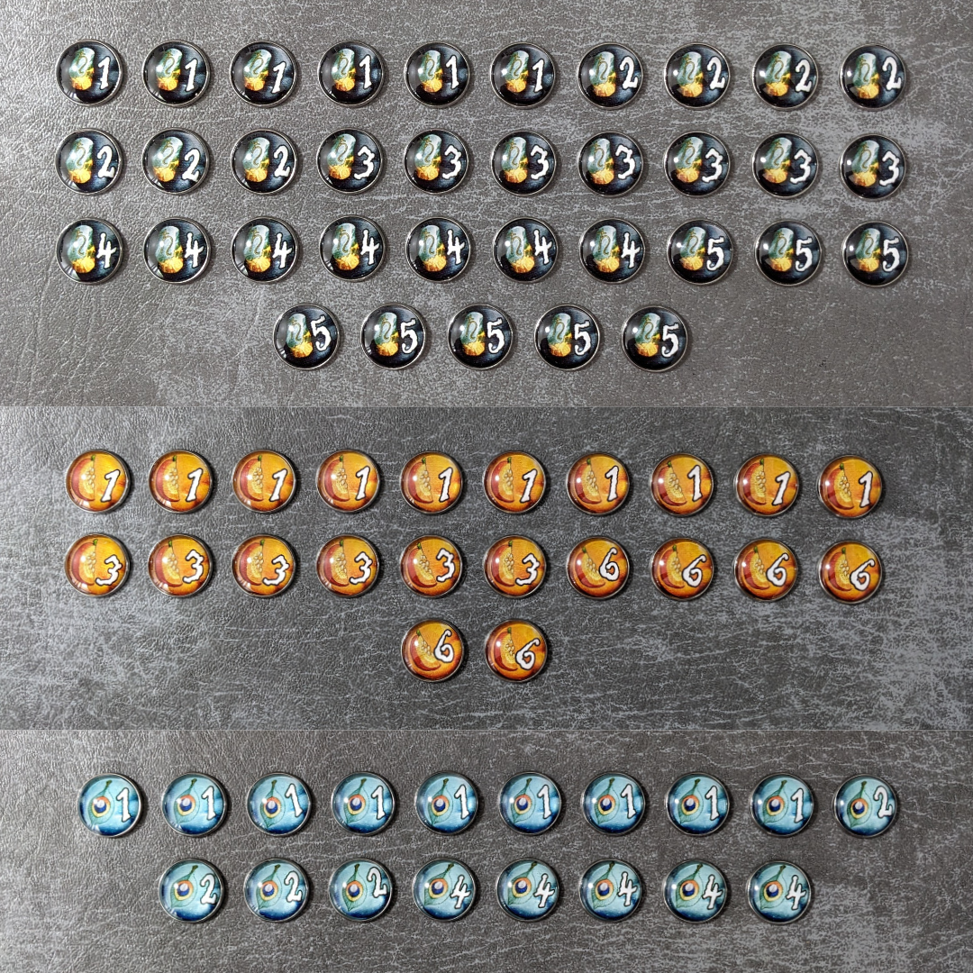 Quacks of Quedlinburg The Duel Board Game Inspired Unofficial Glass and Metal Token Pack